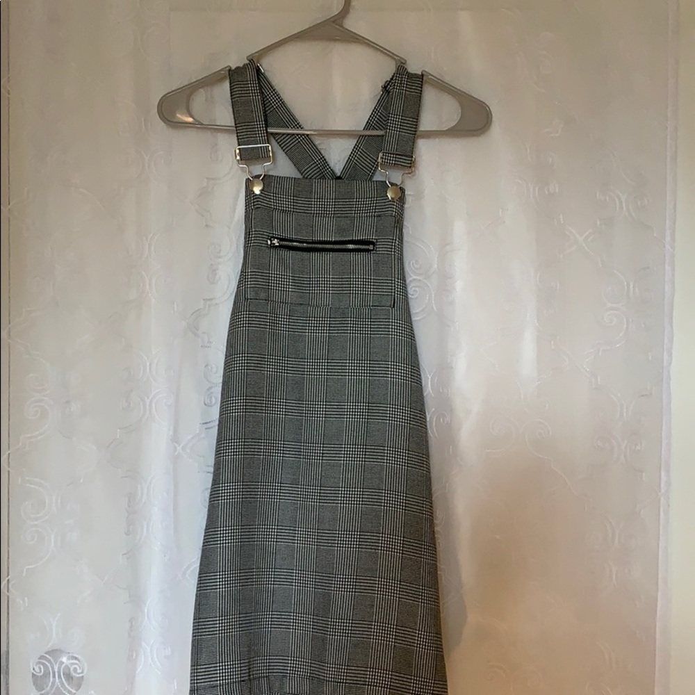 Black and white overall dress